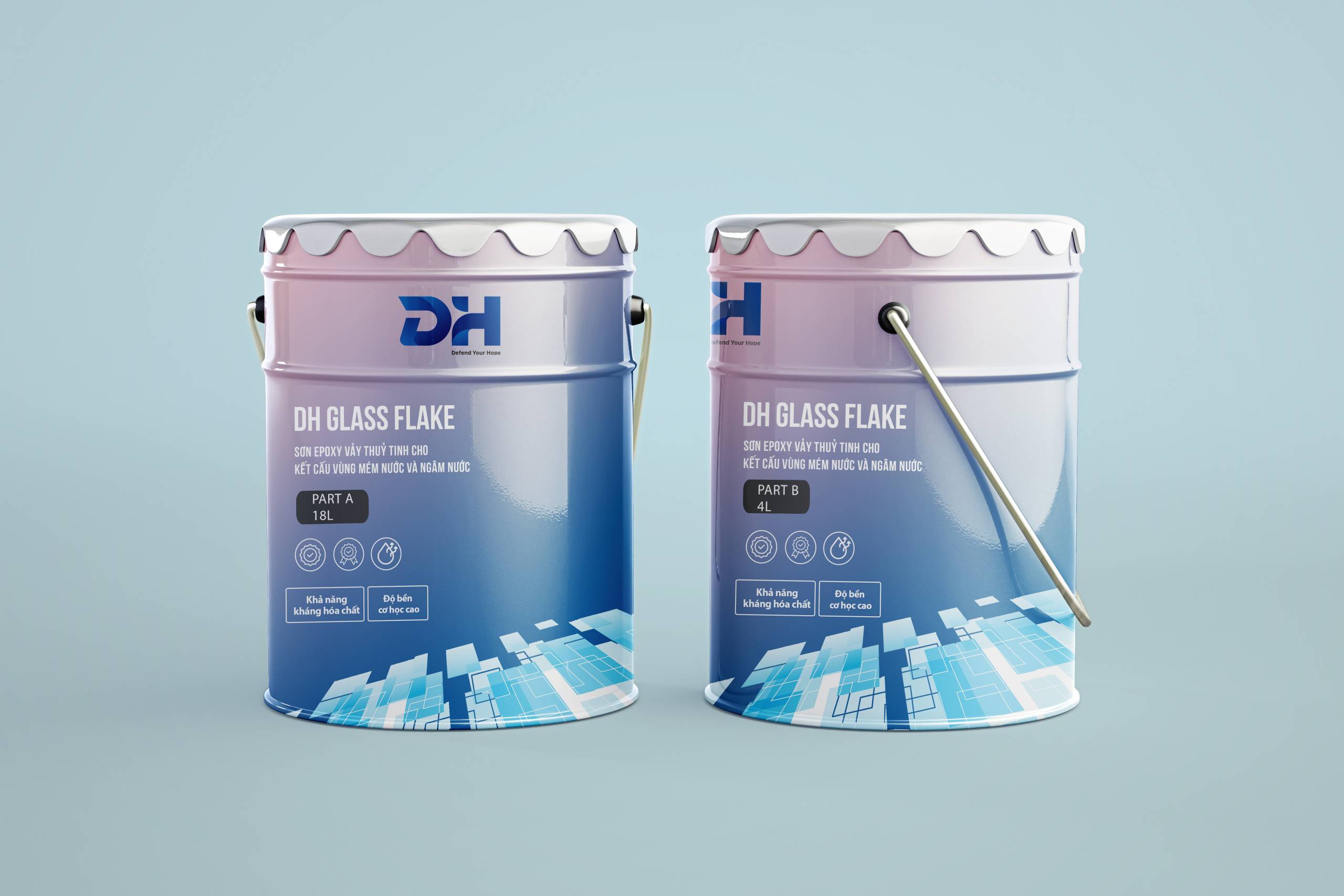 Sơn Epoxy vảy thuỷ tinh cho kết cấu vùng mém nước và ngâm nước DH GLASS FLAKE